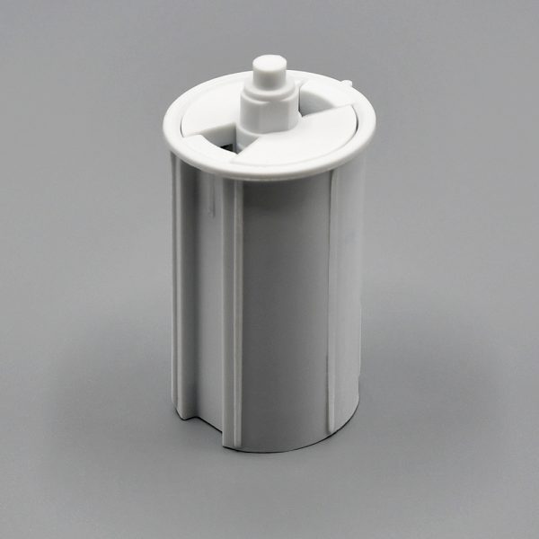 white Fabtex pin end plug for roller shade heavy duty