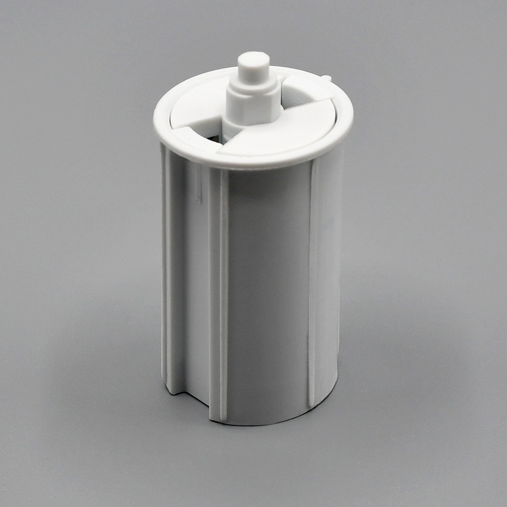 white Fabtex pin end plug for roller shade heavy duty