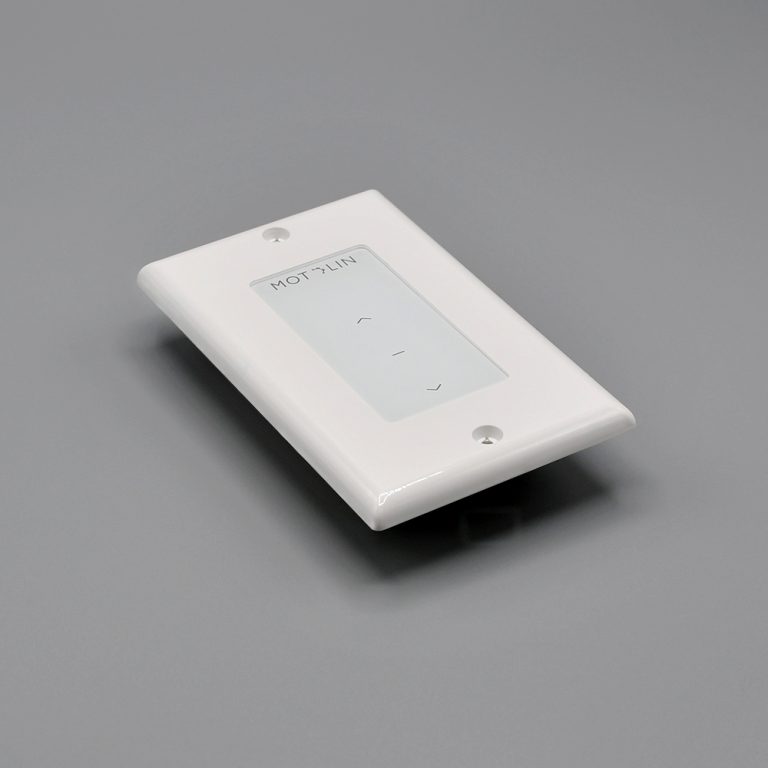 White Fabtex Motolin in-wall remote control single 1-channel for roller shade