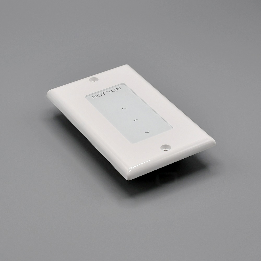 White Fabtex Motolin in-wall remote control single 1-channel for roller shade