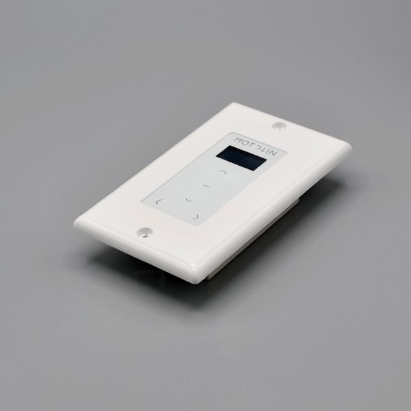 White Fabtex Motolin in-wall remote control 15 channel for roller shade