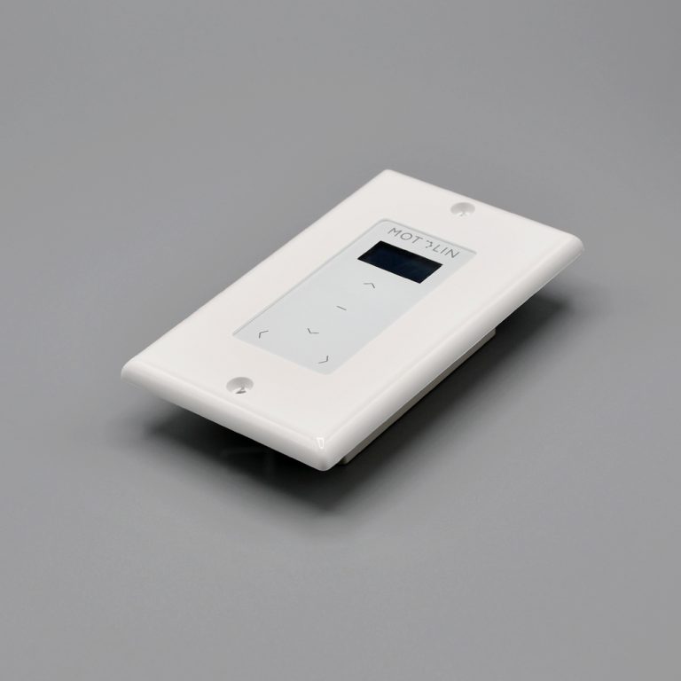 White Fabtex Motolin in-wall remote control 15 channel for roller shade