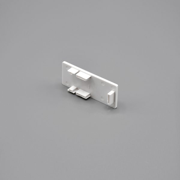 White, Fabtex side channel base end cap for roller shade side channels