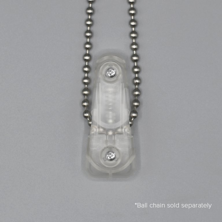An assembled Fabtex chainhold tension device for roller shades with the ball chain